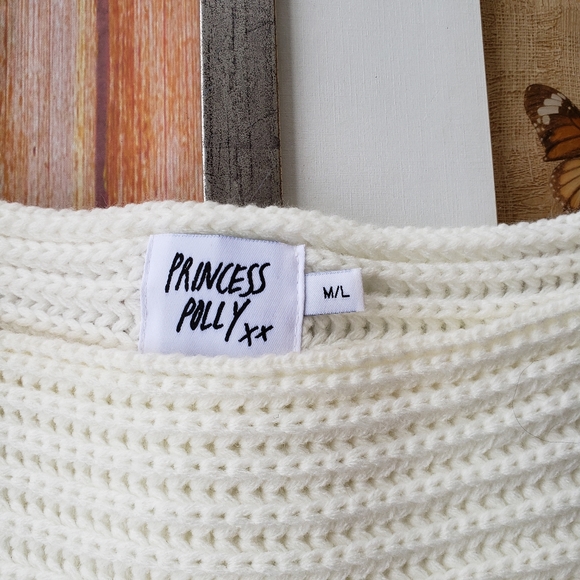 Princess Polly White Abcola Jumper Sweater M/L - Picture 8 of 8